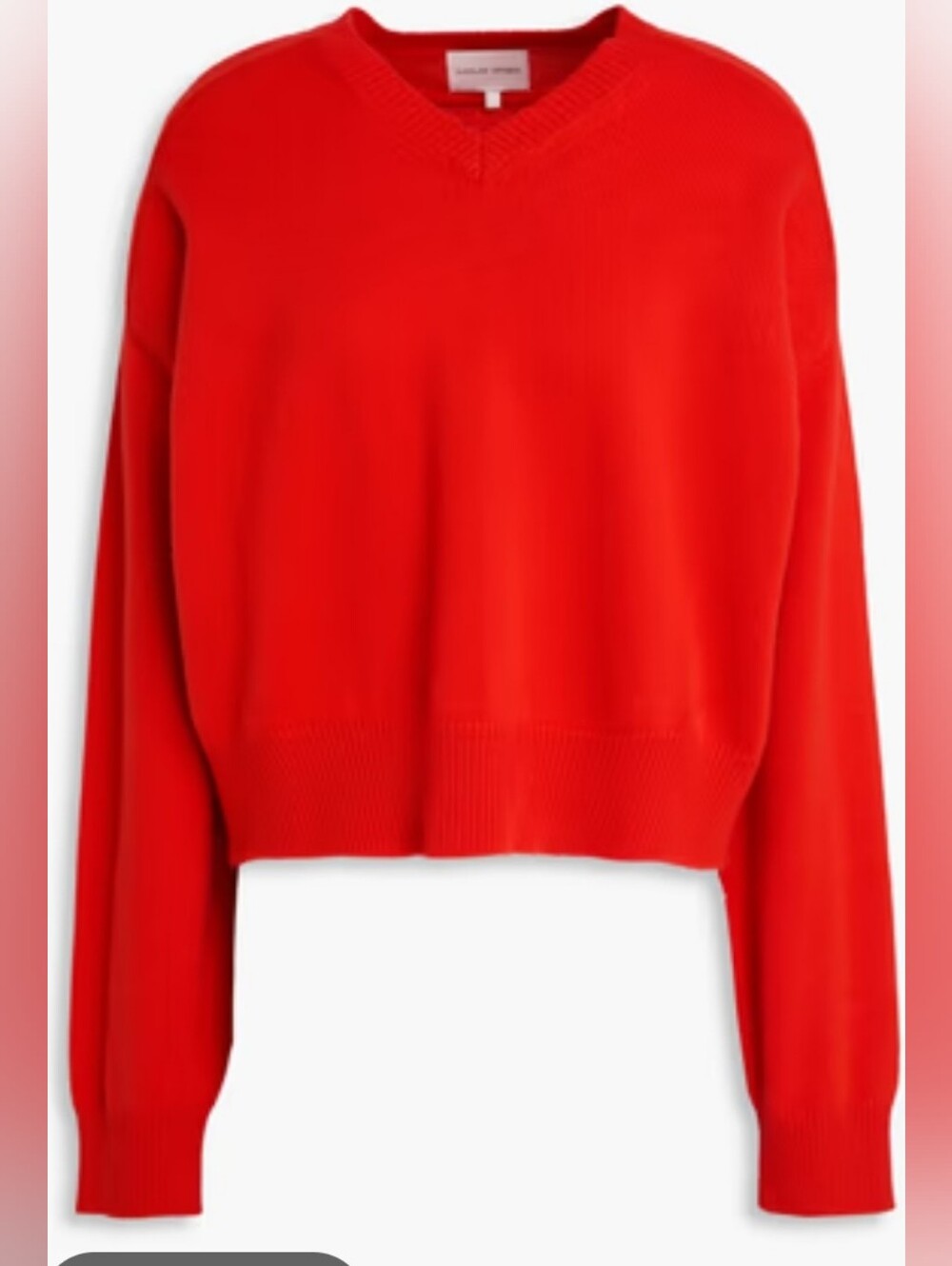 LouLou Studio Anzor Cashmere V Neck Sweater In Tomato Red